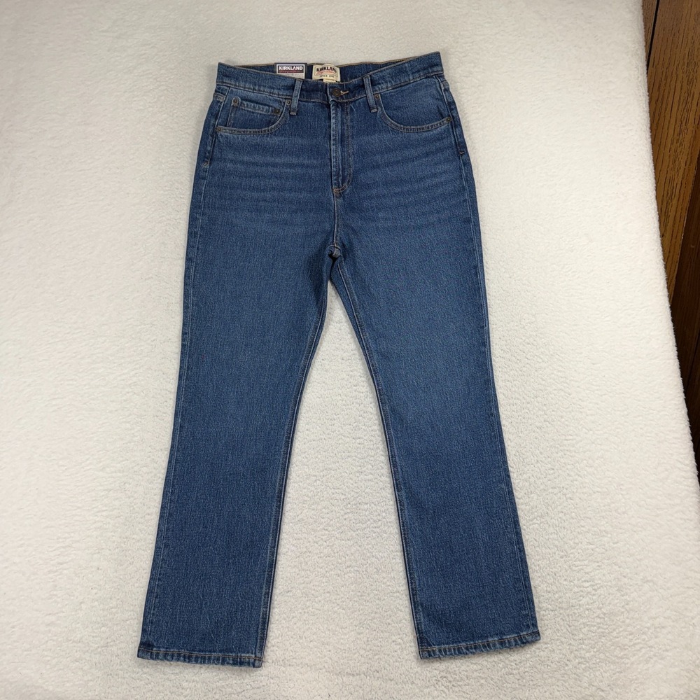 NEW Kirkland Signature Womens 10 (31x27) High-Rise Straight Jeans Blue Denim VTG
